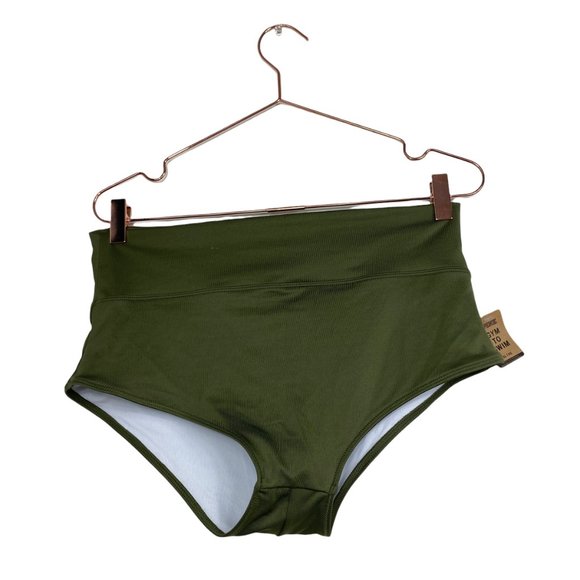 Victoria Secret PINK Gym to Swim Olive Bikini Bottom Size XL NWT - Picture 2 of 6